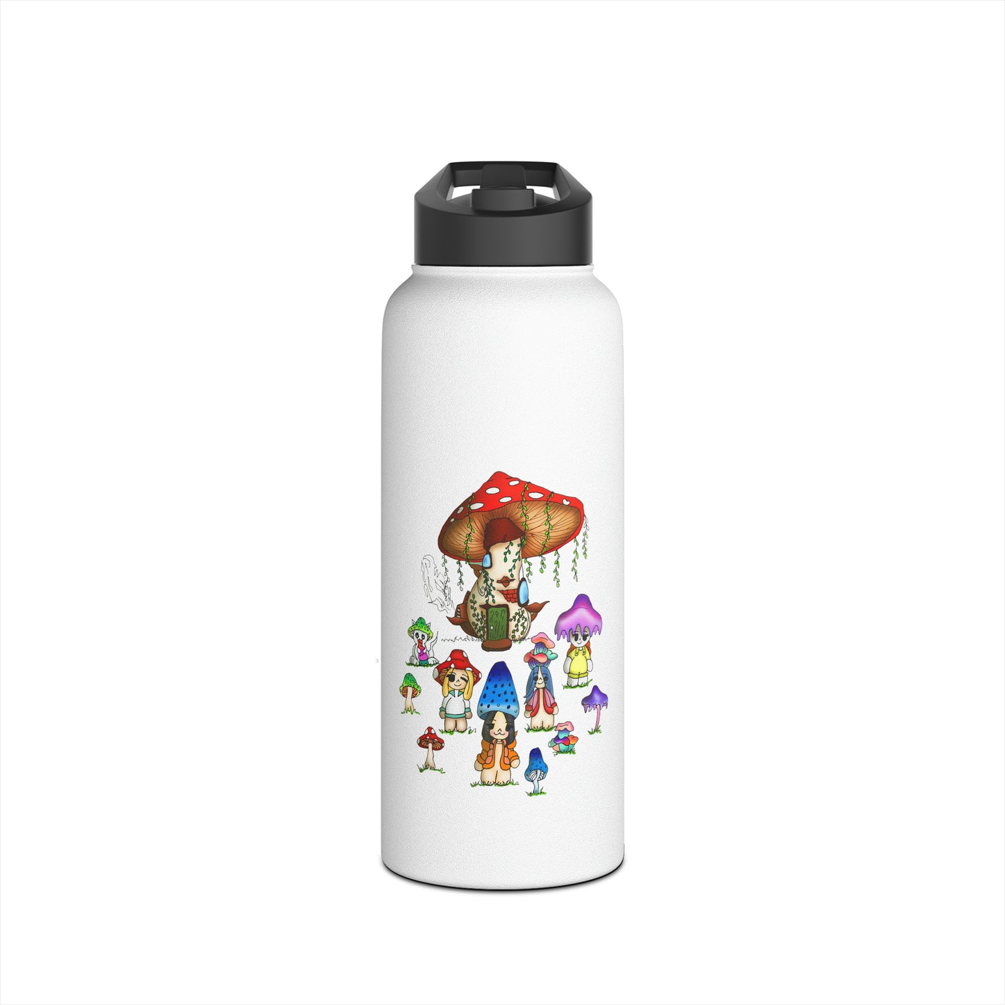 Mushroom World Stainless Steel Water Bottle, Standard Lid