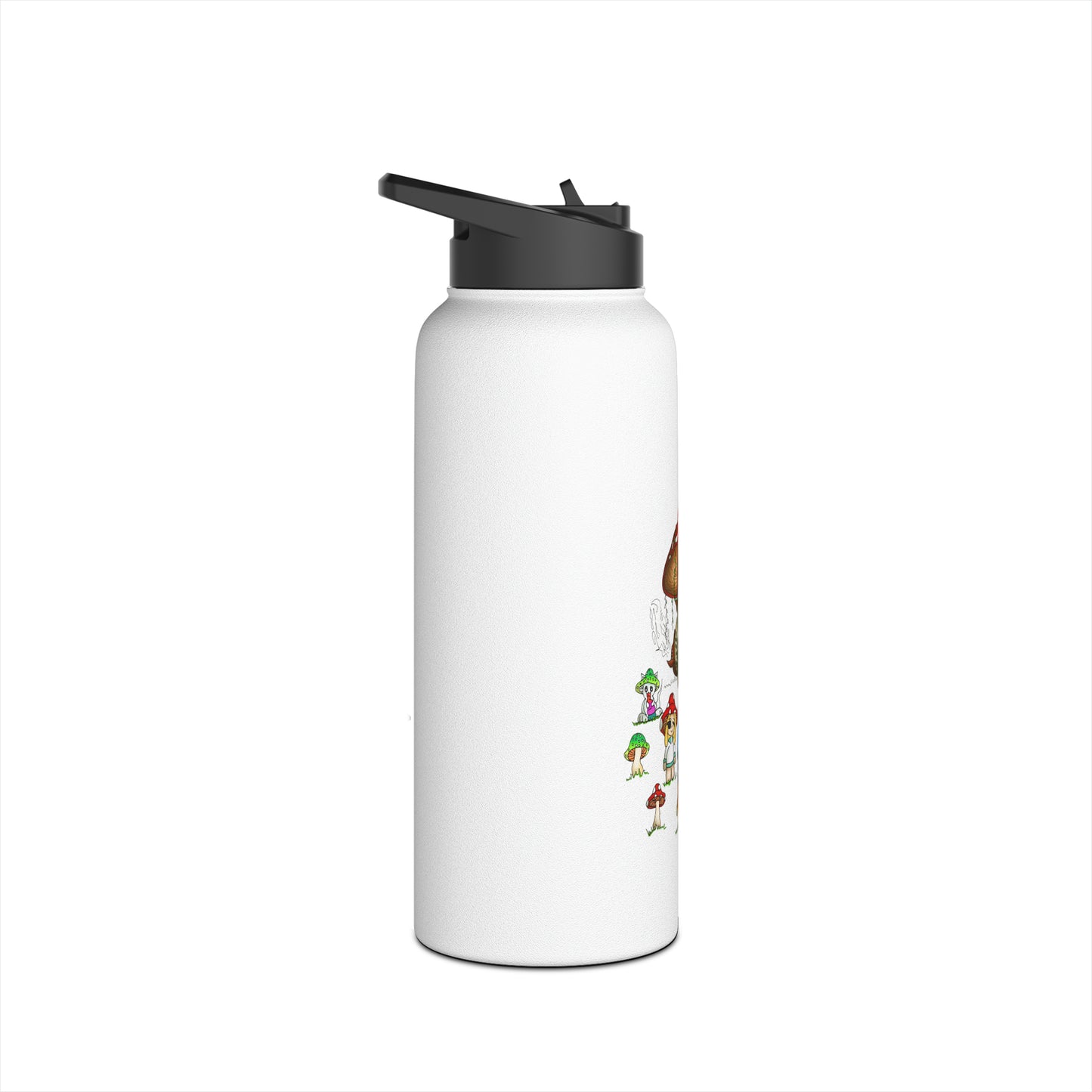 Mushroom World Stainless Steel Water Bottle, Standard Lid