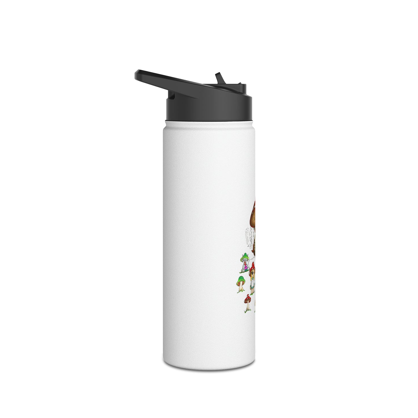 Mushroom World Stainless Steel Water Bottle, Standard Lid